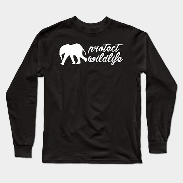 protect wildlife - elephant Long Sleeve T-Shirt by Protect friends